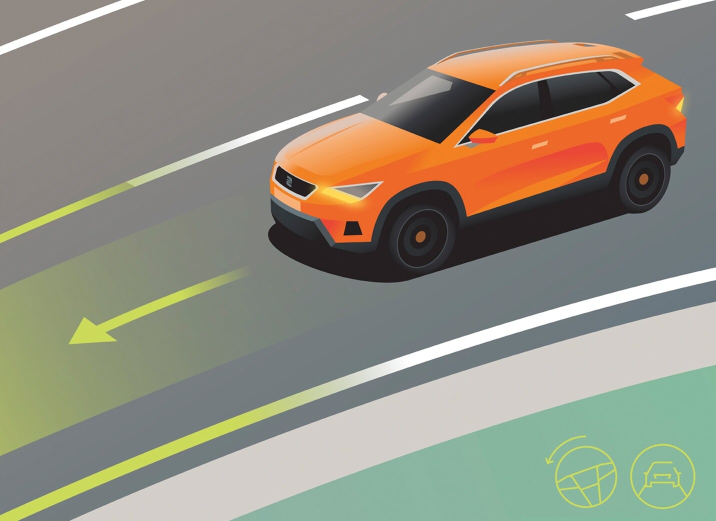 Uusi SEAT Ateca, Travel Assist -järjestelmä, piirroskuva