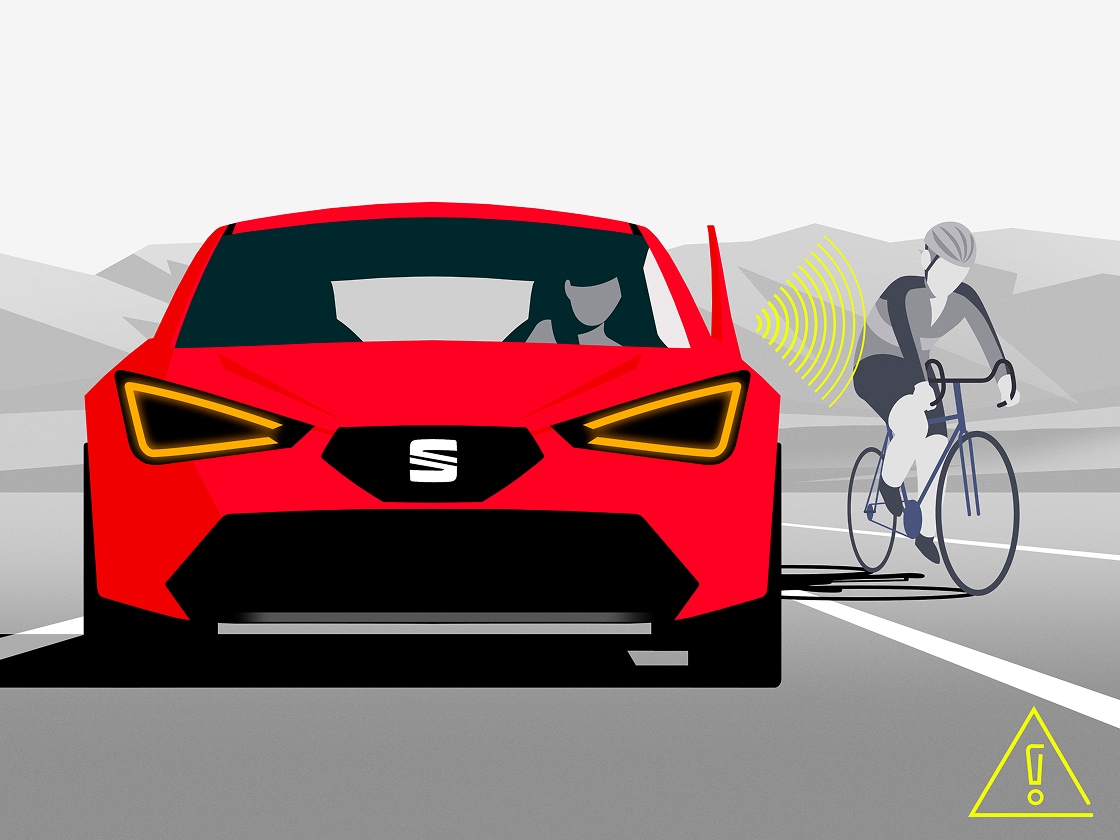 SEAT Aronan turvajärjestelmänä kaistanvaihtoavustin Side Assist