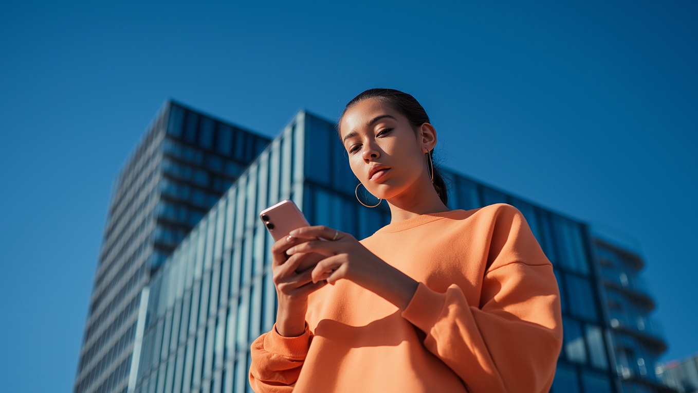 Henkilö katsoo älypuhelimestaan Seat Connectin ominaisuuksia