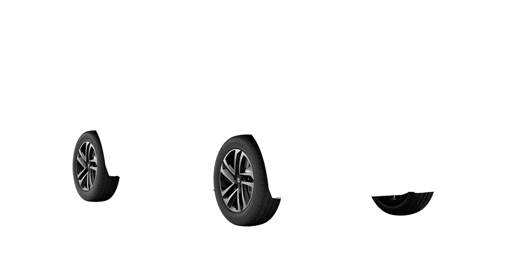 SEAT Tarraco Style, jossa 18” mustat kevytmetallivanteet 